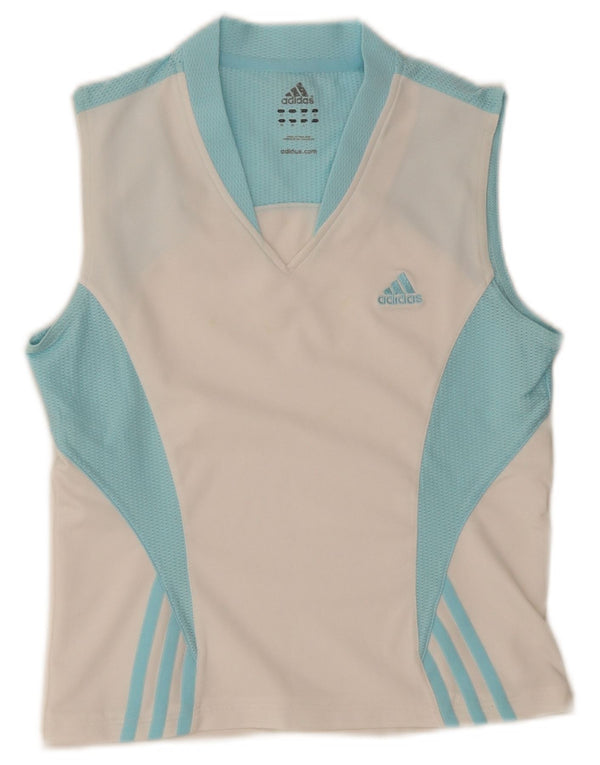 Adidas Γυναικείο Crop Vest Top UK 12 Medium White Colourblock