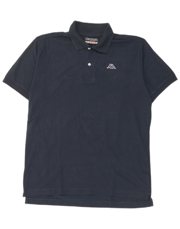 Kappa Γυναικείο Πόλο Μπλουζάκι UK 16 Large Navy Blue από βαμβάκι