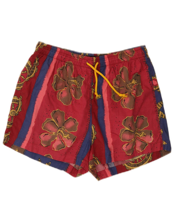 VINTAGE Mens Swimming Shorts Medium  Multicoloured Floral