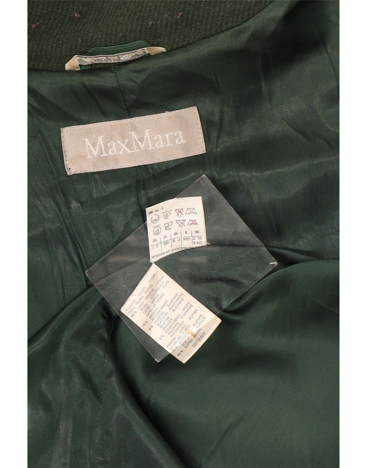 Max Mara Γυναικείο Πανωφόρι UK 10 Μικρό Πράσινο Μαλλί