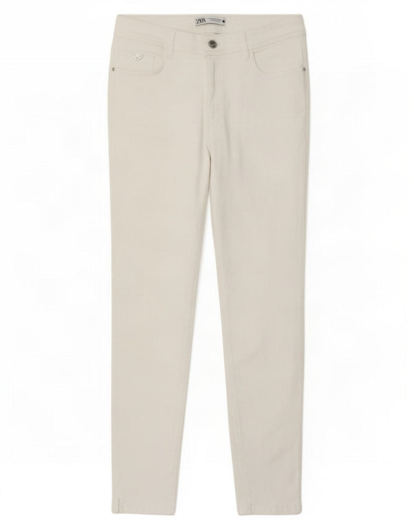 Zara Γυναικείο Skinny Jeans EU 44 XL W34 L27 Λευκό