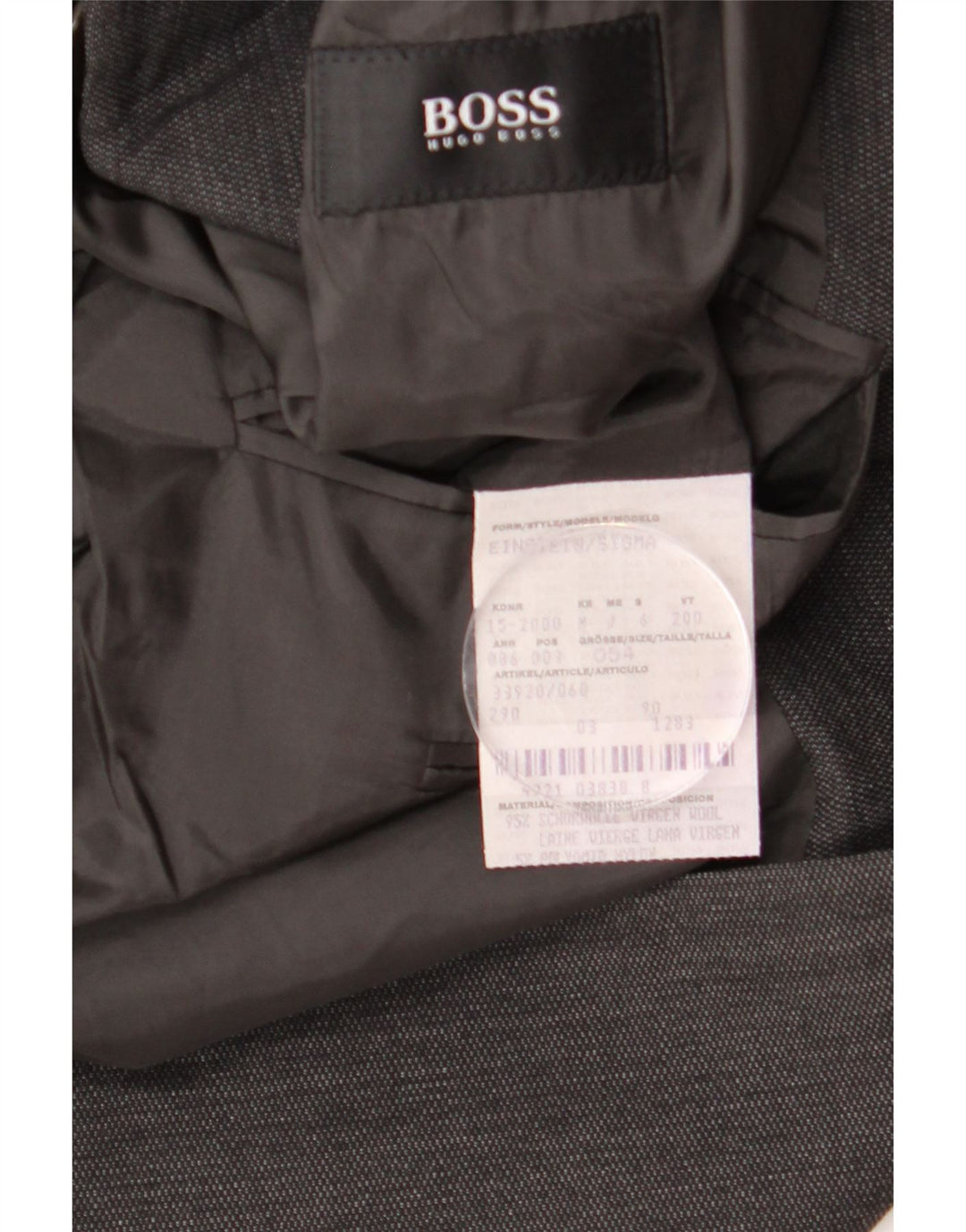 HUGO BOSS Ανδρικό μπουφάν μπλέιζερ με 3 κουμπιά EU 54 2XL γκρι μαλλί