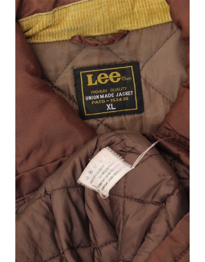 Ανδρικό μπουφάν Lee με επένδυση UK 42 XL καφέ νάιλον