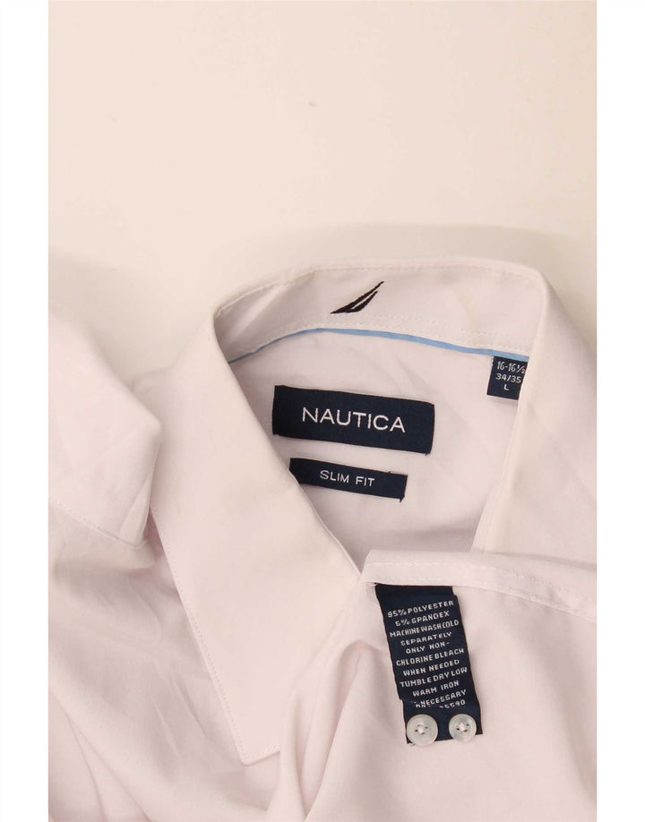 Ανδρικό πουκάμισο Nautica Slim Fit Size 16 1/2 Large White Polyester