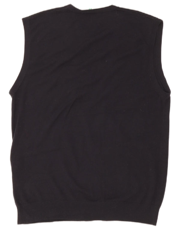 Ανδρικό αμάνικο ζακέτα Benetton XL Navy Blue Cotton