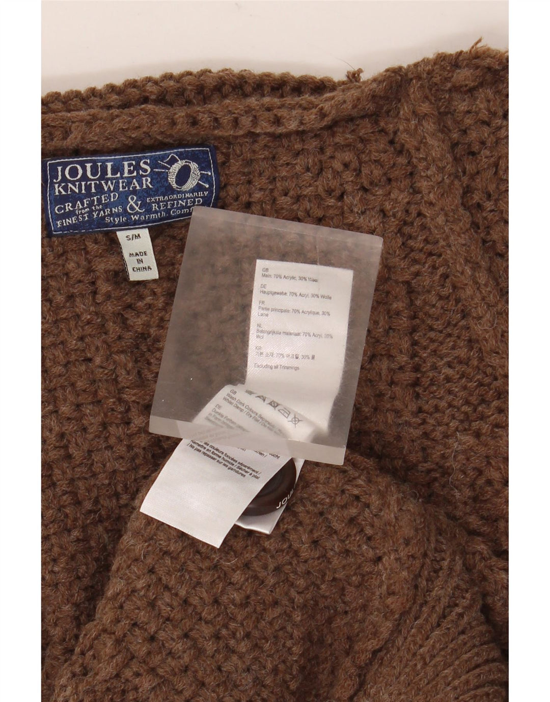 Joules Γυναικείο Πόντσο Jumper UK 10 Μικρό Καφέ Ακρυλικό