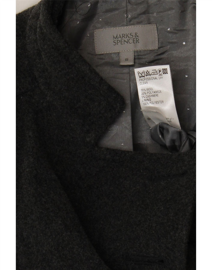 MARKS & SPENCER Γυναικείο Πανωφόρι UK 8 Small Grey Wool