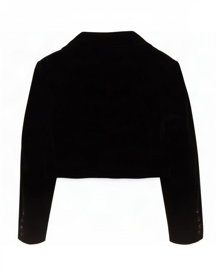 Benetton Γυναικείο βελούδινο μπουφάν Bolero IT 48 XL Μαύρο Modacryl