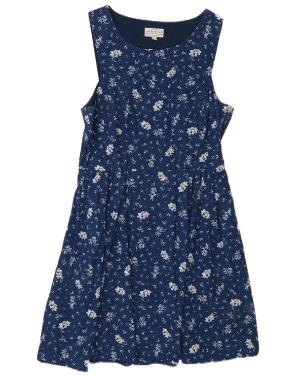Jack Wills Γυναικείο Αμάνικο Φόρεμα UK 12 Medium Navy Blue Floral