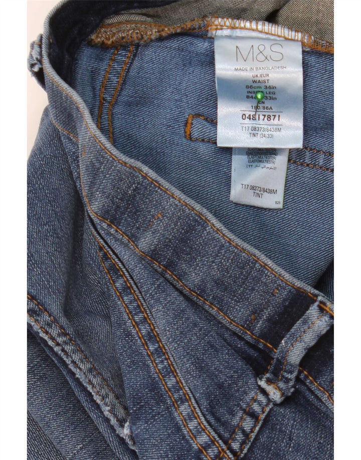 Ανδρικό τζιν ίσιο Marks & Spencer W34 L33 Μπλε βαμβακερό