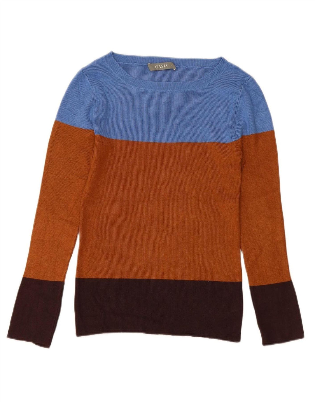 OASIS Womens Boat Neck Jumper Sweater UK 8 Small Multicoloured Colourblock