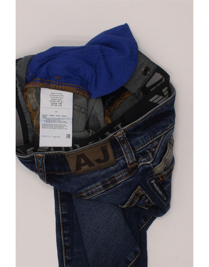 ARMANI JUNIOR Boys Straight Jeans 3-4 Years W19 L18 Navy Blue Cotton Vintage Armani Junior and Second-Hand Armani Junior from Messina Hembry 