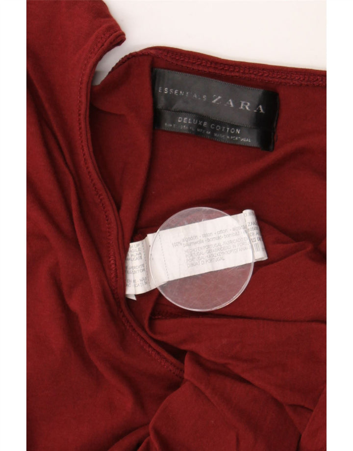 Ανδρικό T-Shirt ZARA Top XL Maroon Cotton