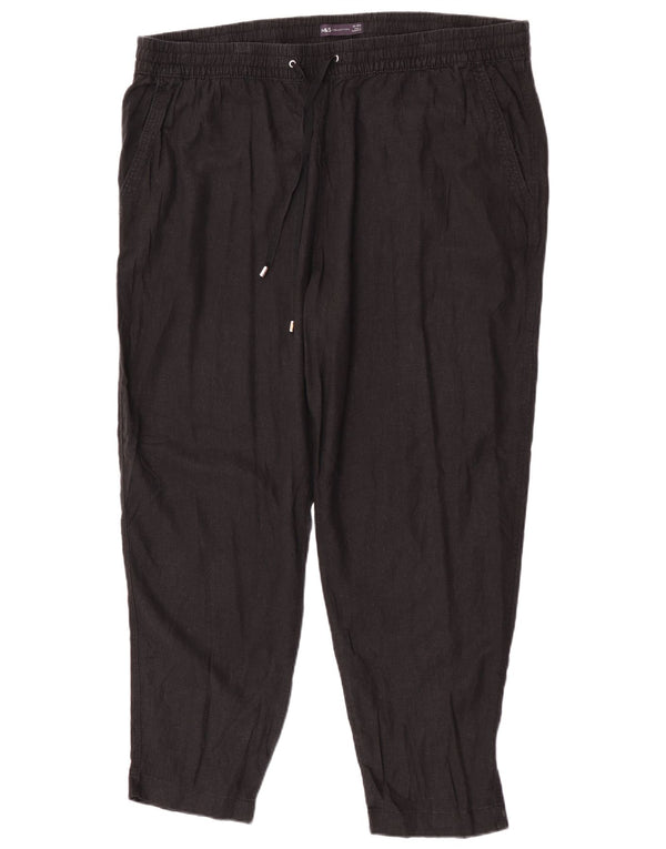 Marks & Spencer Γυναικείο κωνικό casual παντελόνι UK 22 3XL W44 L29 μαύρο