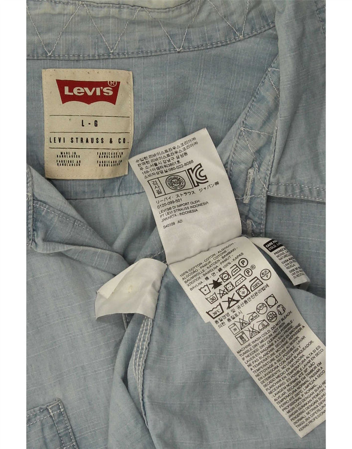 Ανδρικό τζιν πουκάμισο Levi's μεγάλο μπλε βαμβακερό