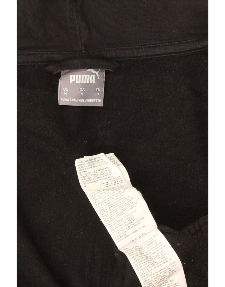 Ανδρικό πουλόβερ με κουκούλα με φερμουάρ Puma, μεσαίο μαύρο χρώμα, βαμβακερό