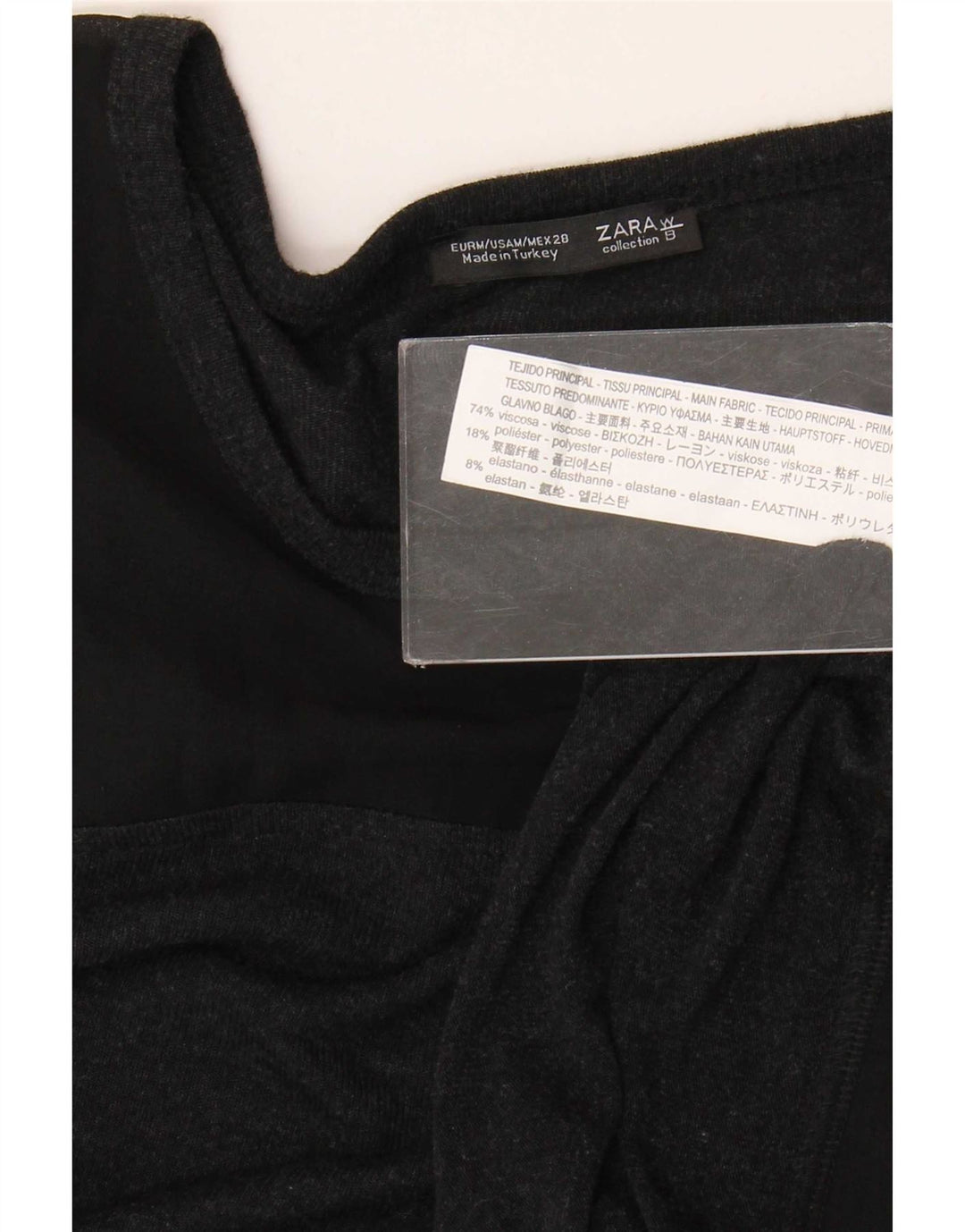 Zara Γυναικείο τοπ μακρυμάνικο UK 14 μεσαία μαύρη βισκόζη
