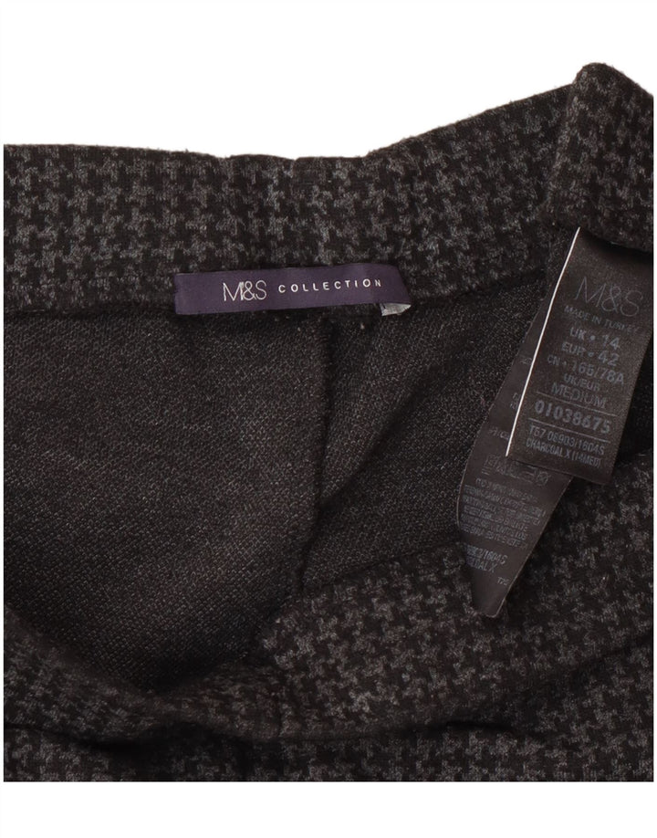 Marks & Spencer Γυναικείο Παντελόνι UK 14 Large W32 L27 Grey Houndstooth