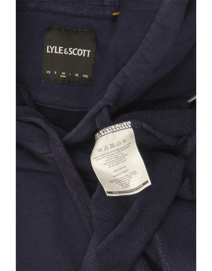 LYLE & SCOTT Ανδρικά φούτερ με κουκούλα, μεσαίο μπλε βαμβακερό