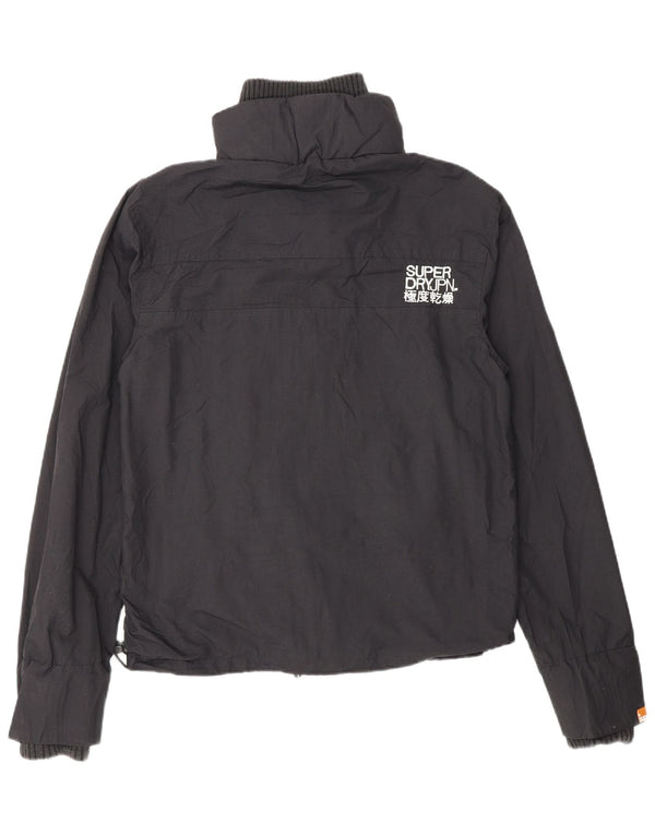Superdry Γυναικείο Windcheater Graphic Rain Jacket UK 14 Medium Black Nylon