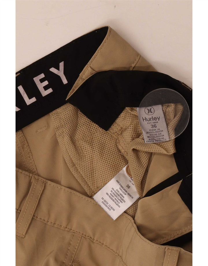 Ανδρικό σορτς Chino Hurley W36 μεγάλο καφέ πολυεστέρα