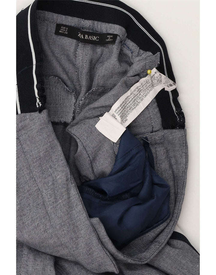 Zara Γυναικείο Slim παντελόνι Chino Μικρό W26 L27 Γκρι ριγέ πολυεστέρα