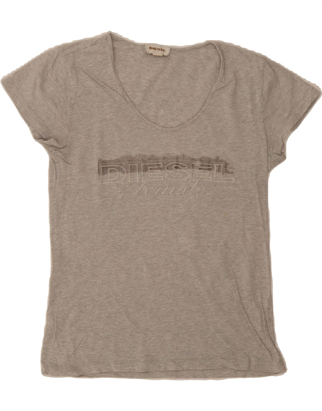 DIESEL Womens Graphic T-Shirt Top UK 12 Medium Grey Vintage Diesel and Second-Hand Diesel from Messina Hembry 