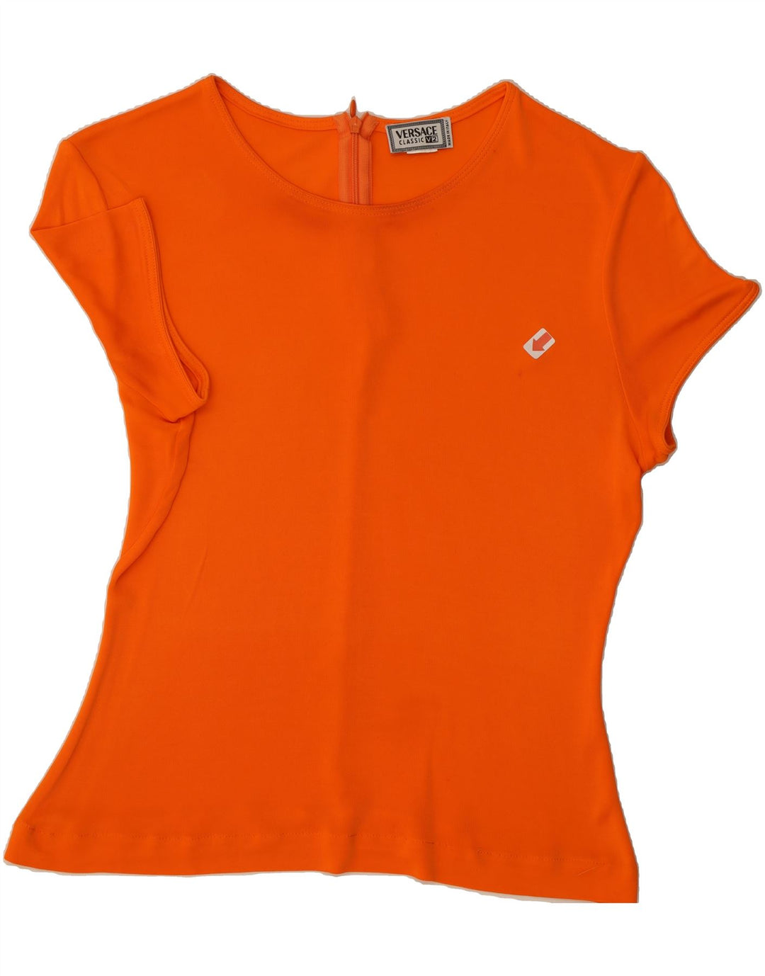 VERSACE CLASSIC Womens T-Shirt Top UK 8 Small Orange Vintage Versace Classic and Second-Hand Versace Classic from Messina Hembry 