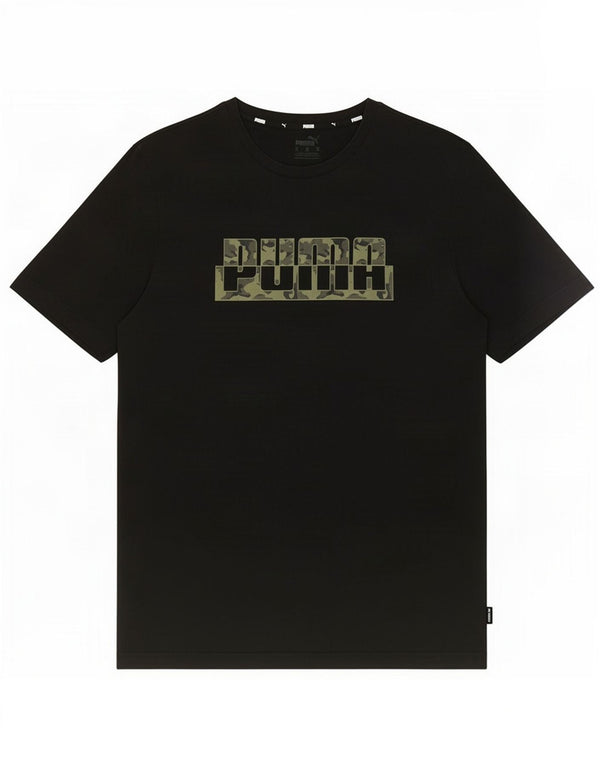 Puma Mens Graphic T-Shirt Top Medium Black Cotton