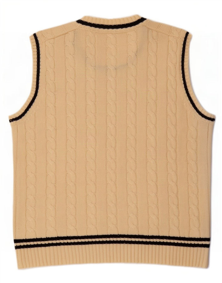 Vintage ανδρικό γιλέκο Tank Top Μεγάλο μπεζ ριγέ
