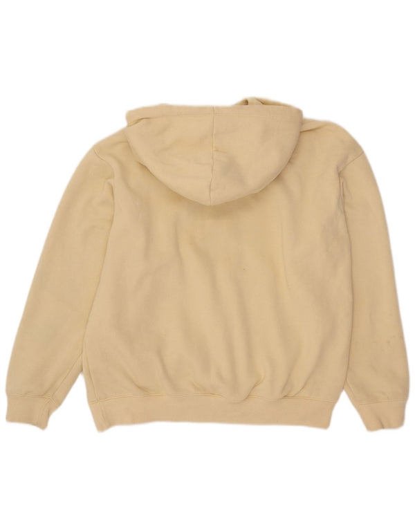 Champion Womens Graphic Hoodie Jumper UK 16 Large Yellow Cotton