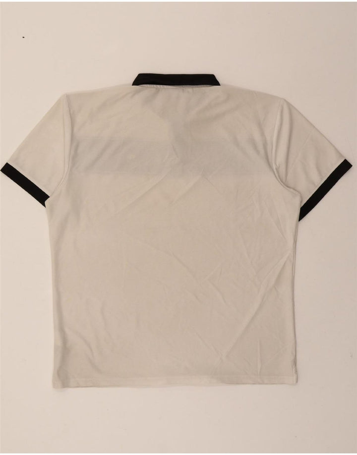 CALVIN KLEIN Mens Polo Shirt XL White Colourblock Polyester Vintage Calvin Klein and Second-Hand Calvin Klein from Messina Hembry 
