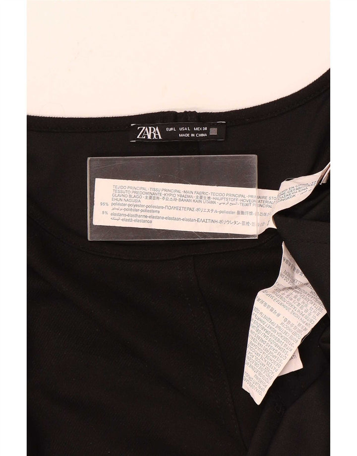 Zara Γυναικείο Φόρεμα Shift UK 16 Large Μαύρο Πολυεστέρας