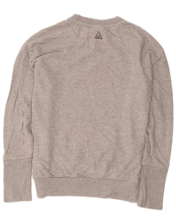 Reebok Γυναικείο φούτερ μεγάλου μεγέθους Jumper UK 8/10 Μικρό γκρι βαμβακερό