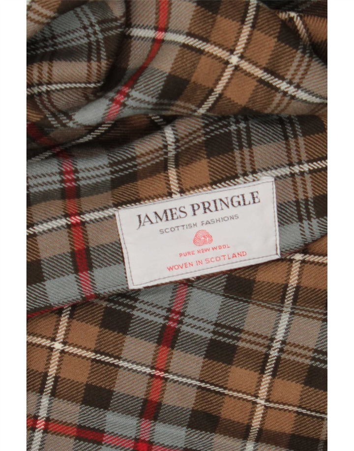 James Pringle Γυναικεία Kilted Wrap φούστα W30 Μεσαίο καφέ τσεκ καινούριο μαλλί