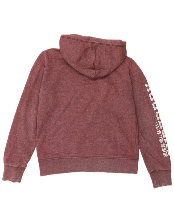 Ανδρικό πουλόβερ με κουκούλα με φερμουάρ Superdry XL Βαμβακερό μπορντό