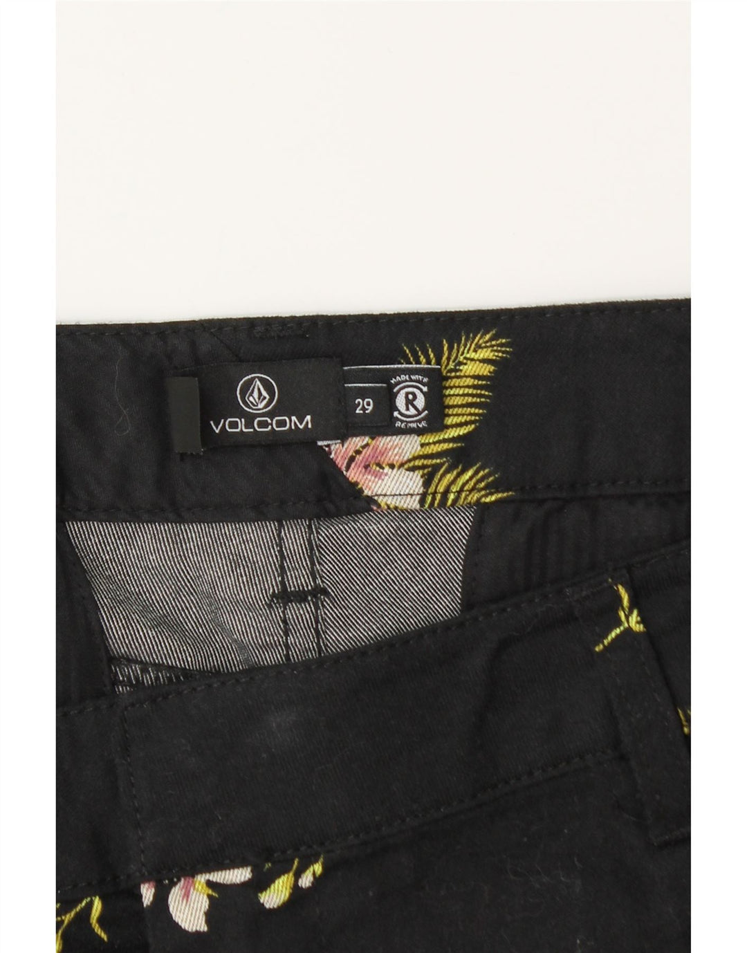 Γυναικείο σορτς Chino VOLCOM W29 Μεσαίο μαύρο φλοράλ βαμβακερό