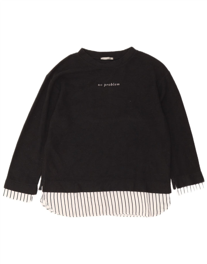 Zara Γυναικείο τοπ μακρυμάνικο UK 10 μικρού γκρι πολυεστέρα μεγάλου μεγέθους