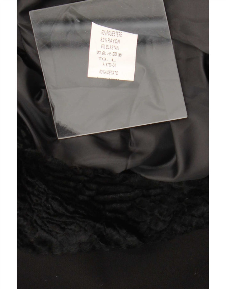Vintage Γυναικείο Παλτό Poncho UK 16 Large Black Polyester