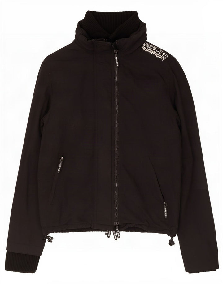 Superdry γυναικείο μπουφάν βροχής UK 14 μεγάλο μαύρο νάιλον