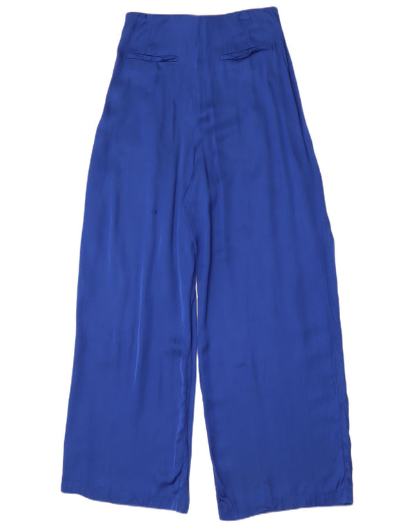 Zara Γυναικείο Ψηλόμεσο Φαρδύ παντελόνι Casual Medium W28 L30 Μπλε