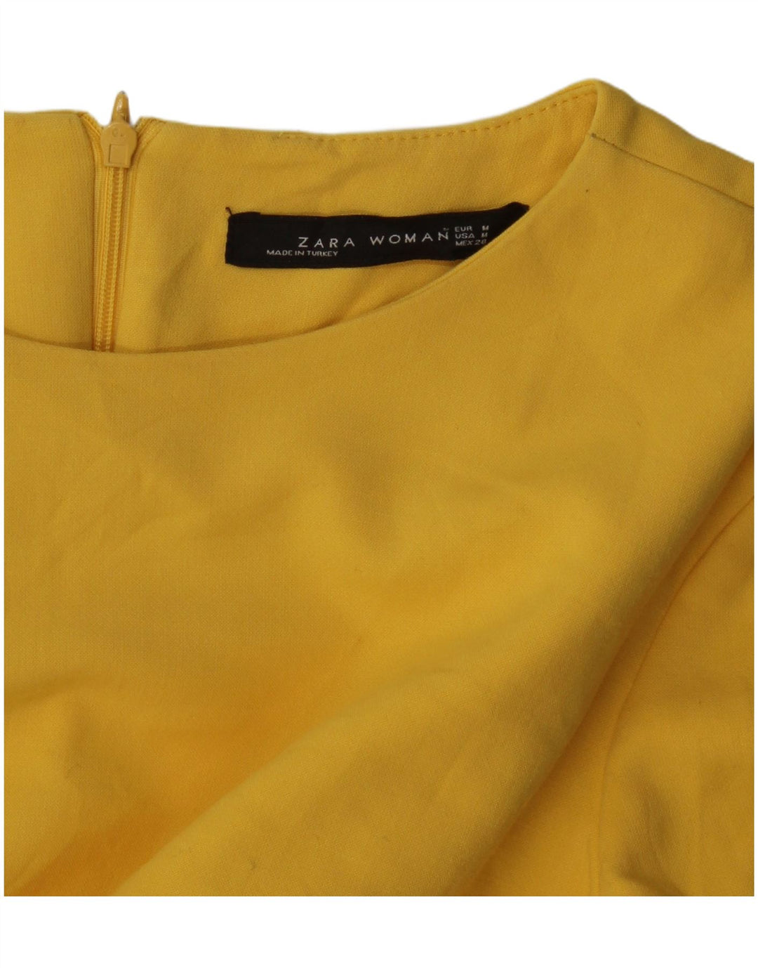 Zara Γυναικείο φόρεμα 3/4 Sleeve Shift UK 14 Medium Yellow