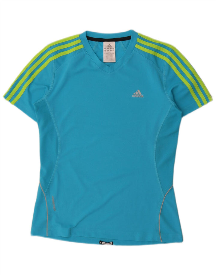 Adidas Γυναικείο T-Shirt Top UK 12 Medium Blue Polyester