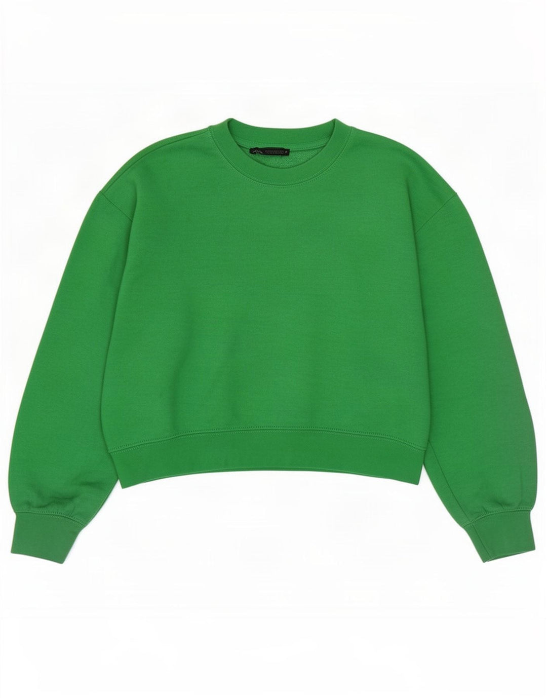 Zara Γυναικεία φούτερ μεγάλης κλίμακας Crop Jumper UK 10 Small Green Polyester