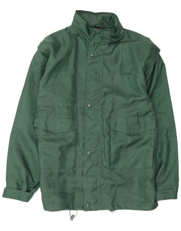 Spalding Ανδρικό μπουφάν βροχής με κουκούλα UK 42 XL Green Polyamide
