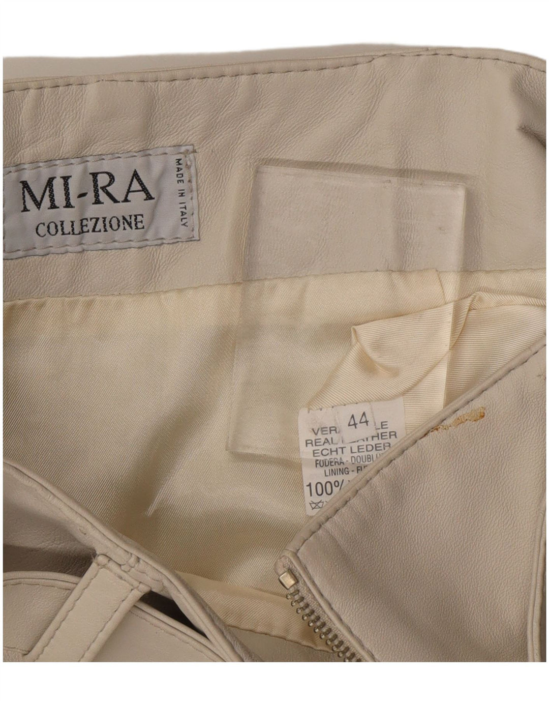 Γυναικεία Δερμάτινη Φούστα VINTAGE IT 44 Medium W28 Γκρι Δερμάτινη