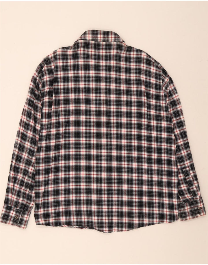 SEA BARRIER Mens Flannel Shirt 2XL Black Check Cotton Vintage Sea Barrier and Second-Hand Sea Barrier from Messina Hembry 