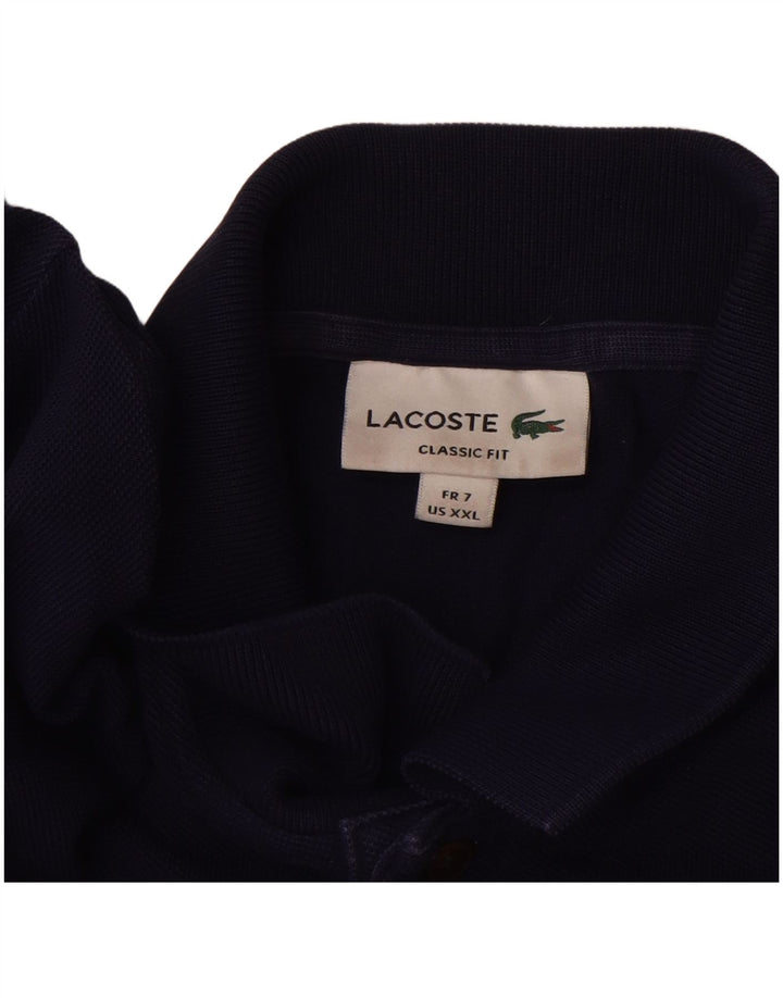 Ανδρικό πουκάμισο Lacoste Classic Fit Polo Size 7 2XL Navy Blue Cotton