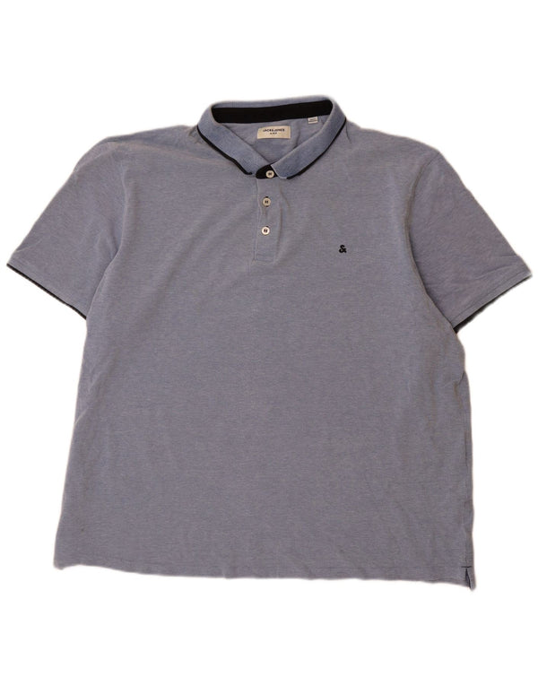 Jack & Jones Mens Polo Shirt 3XL Blue Cotton