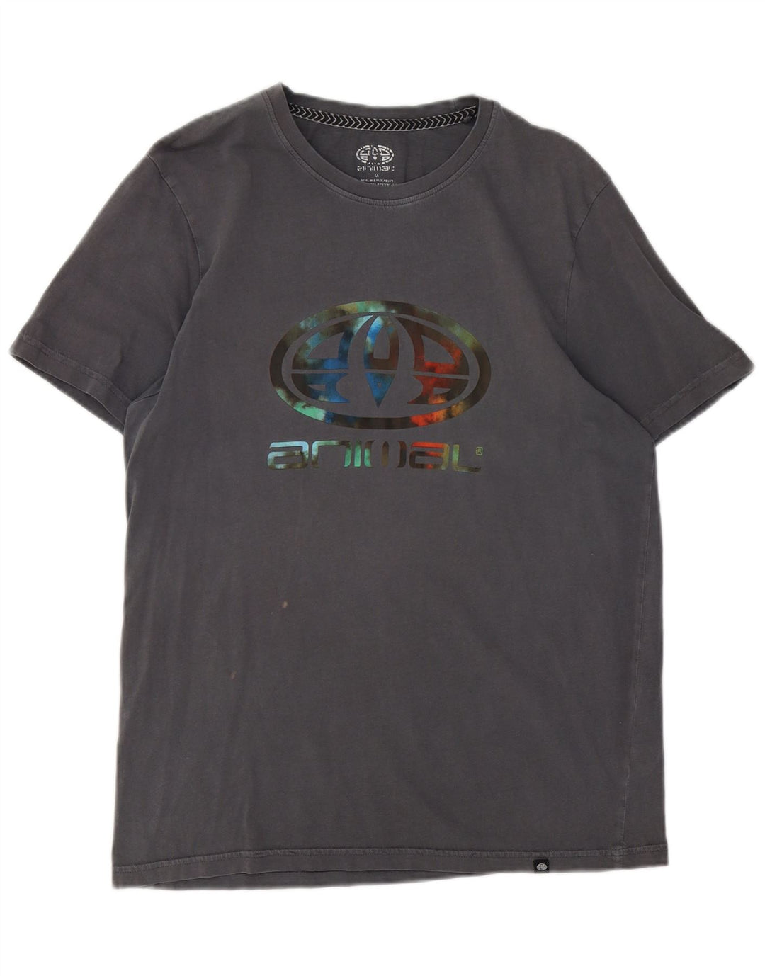 Ανδρικό Animal Graphic T-Shirt Top Μεσαίο γκρι βαμβακερό
